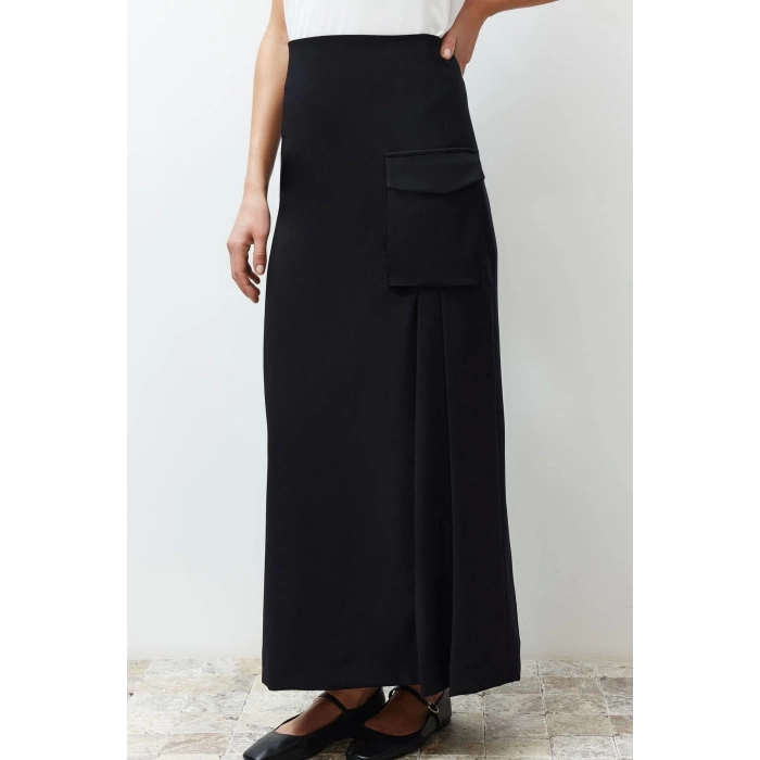 Moda Tesettür Regular Düz Desen Günlük Uzun Boy Dokuma Kumaş Uzun Kalem Etek