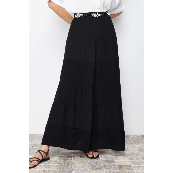 Fashion Hijab Regular Plain Pattern Daily Maxi Length Basic Lined Woven Skirt