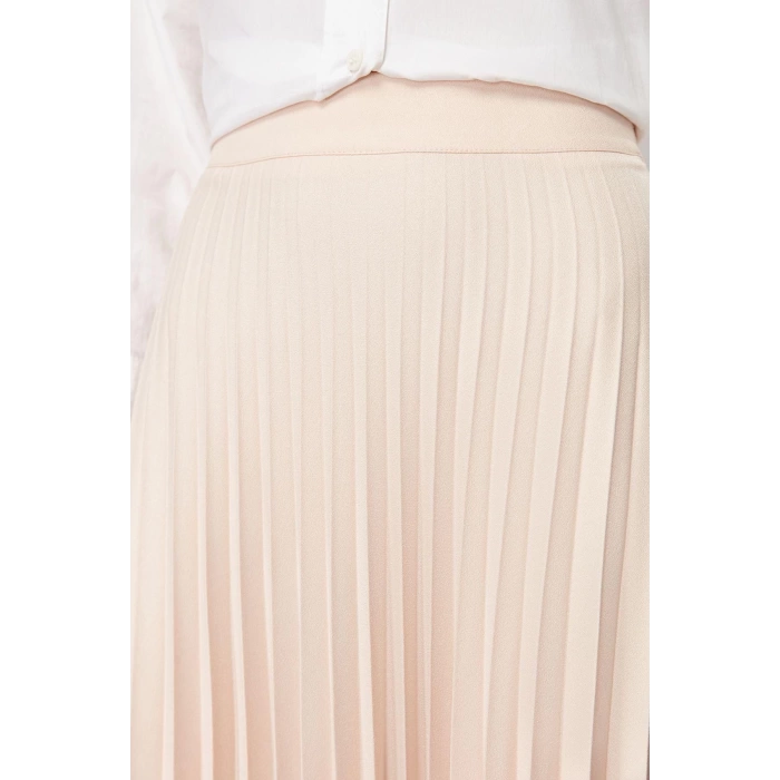 Fashion Hijab Regular Plain Pattern Daily Maxi Length Pleated Woven Skirt
