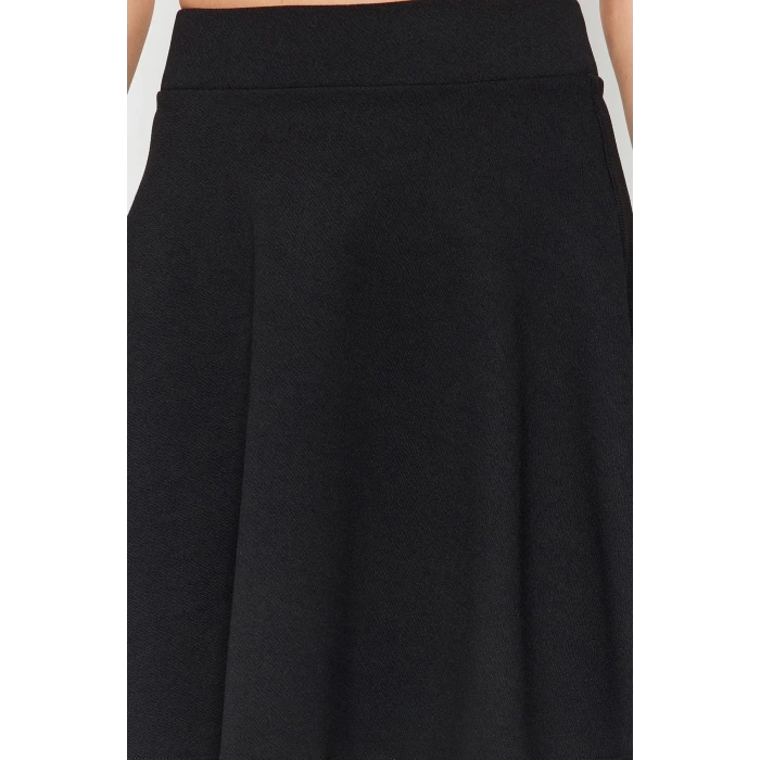 Fashion Regular Plain Pattern Daily Mini Length Flexible Knitted Skirt