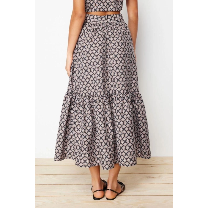 Fashion Flared Ethnic Pattern Casual Maxi Length Patterned Flared Maxi Length Woven Skirt