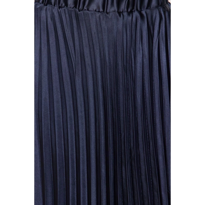 Fashion Regular Plain Pattern Chic Night Midi Length Pleated Satin Fabric Maxi Length Woven Skirt