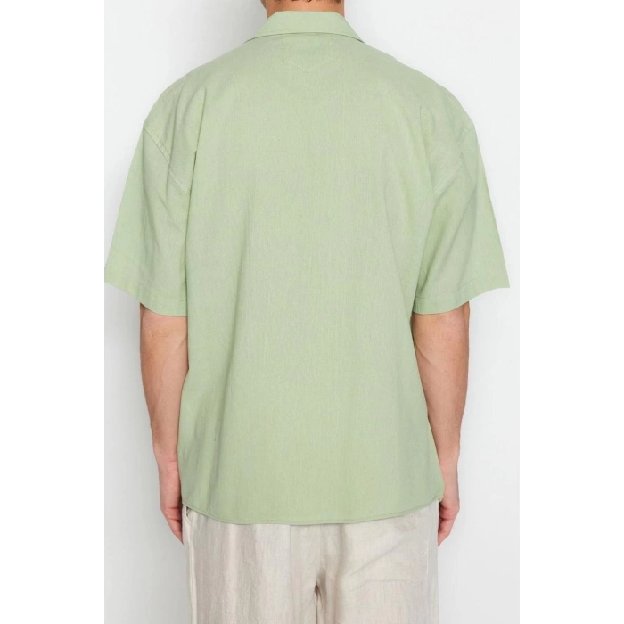 Fashion Mens Plain Pattern Casual Oversize Fit Summer Shirt