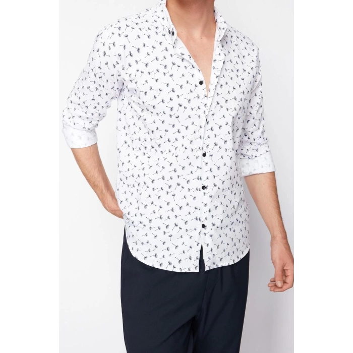 Moda Kadın Gömlek Yaka Geometrik Desen Günlük Desenli Gömlek