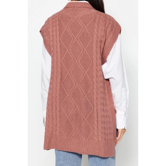 Style Modern Women Midi Low Sleeve Crew Neck Hijab Tied Waist Knitted Sweater