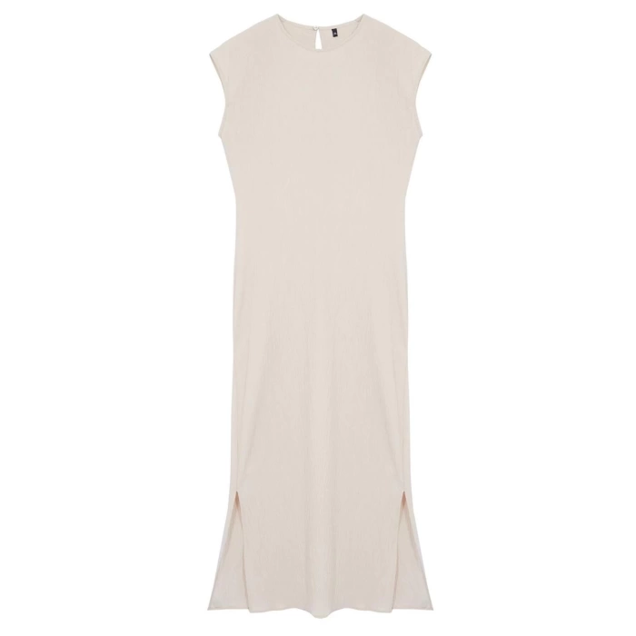 Fashion Style Regular Crew Neck Maxi Length Hijab Crepe Woven Undershirt Lining Dress