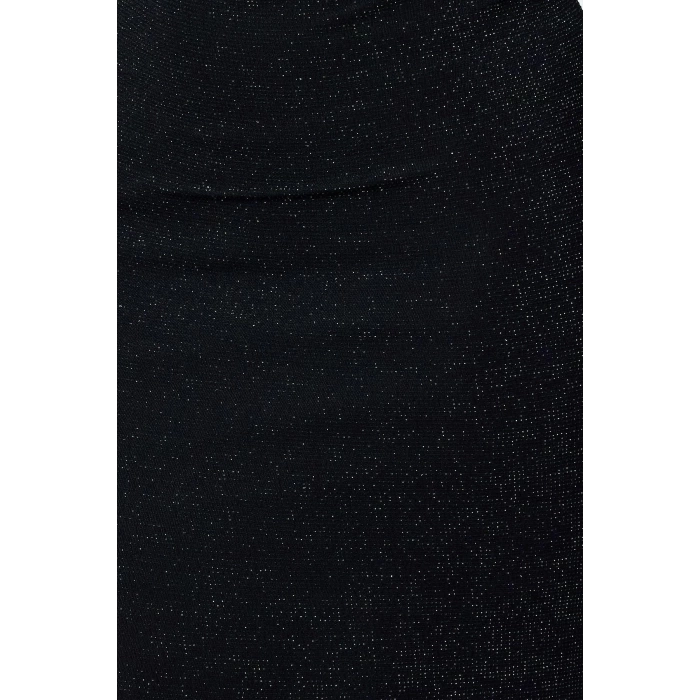 Fashion Style Fitted Double Breasted Midi Length Body-Fitting V Neck Glitter Knitted Dress