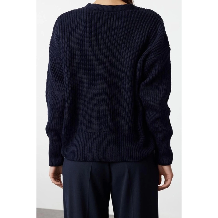 Kadın Modern Tarz Oversize V Yaka Regular Triko Hırka