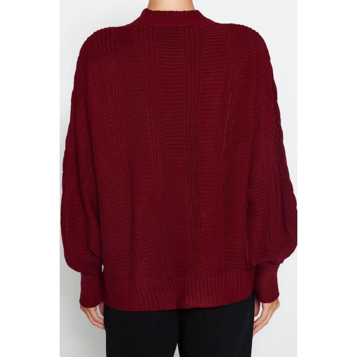 Womens Modern Style Oversize V Neck Regular Knitted Cardigan