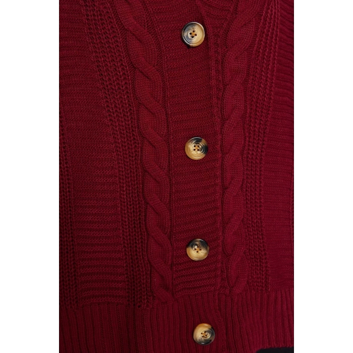 Womens Modern Style Oversize V Neck Regular Knitted Cardigan