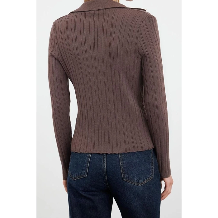 Womens Modern Style Regular Polo Collar Regular Knitwear Cardigan