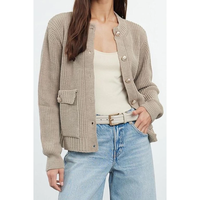 Womens Modern Style Regular Crew Neck Regular Knitwear Cardigan