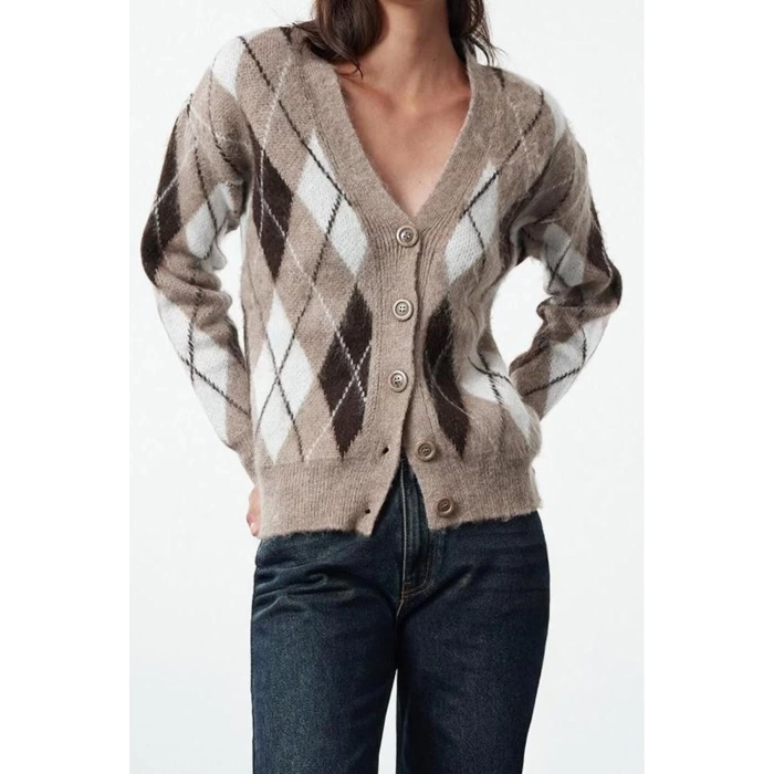 Womens Modern Style Regular V Neck Regular Knitwear Cardigan