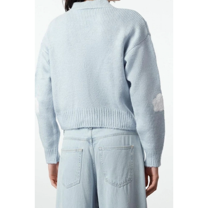 Womens Modern Style Regular V Neck Crop Knitwear Cardigan