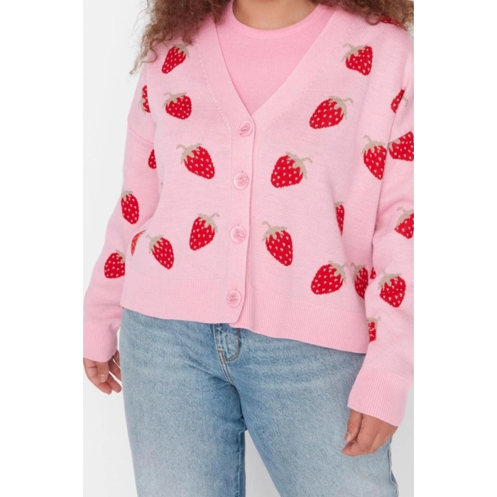 Plus Size Women Modern Style Comfortable Long V Neck Geometric Sleeve Regular Knitwear Cardigan