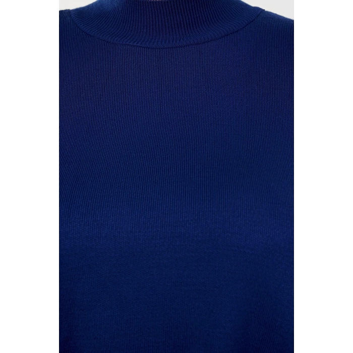 Plus Size Women Modern Style Comfortable Long Stand Collar Plain Sleeve Long Knitwear Sweater