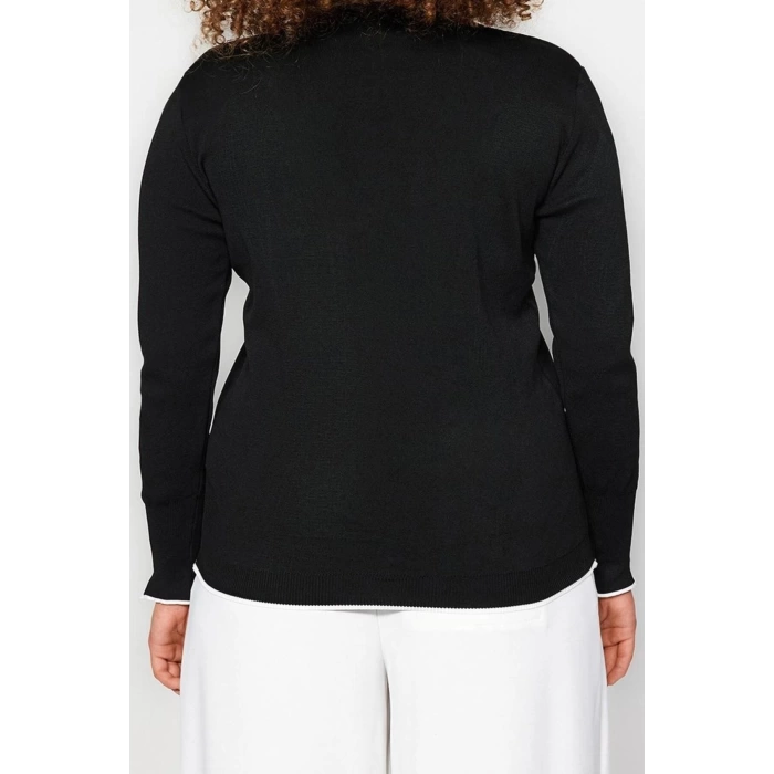 Plus Size Women Modern Style Comfortable Long V Neck Plain Sleeve Regular Knitwear Cardigan