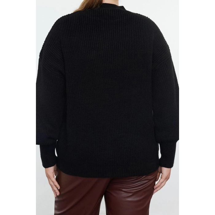 Plus Size Women Modern Style Comfortable Long Crew Neck Plain Sleeve Regular Knitwear Sweater