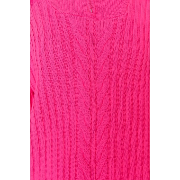 Women Modern Style Casual Long Half Turtleneck Hair Knit Sleeve Regular Knitwear Sweater