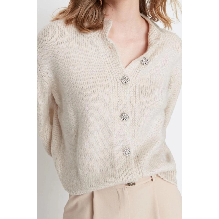 Womens Modern Style Casual Long Crew Neck Plain Sleeve Regular Knitwear Cardigan