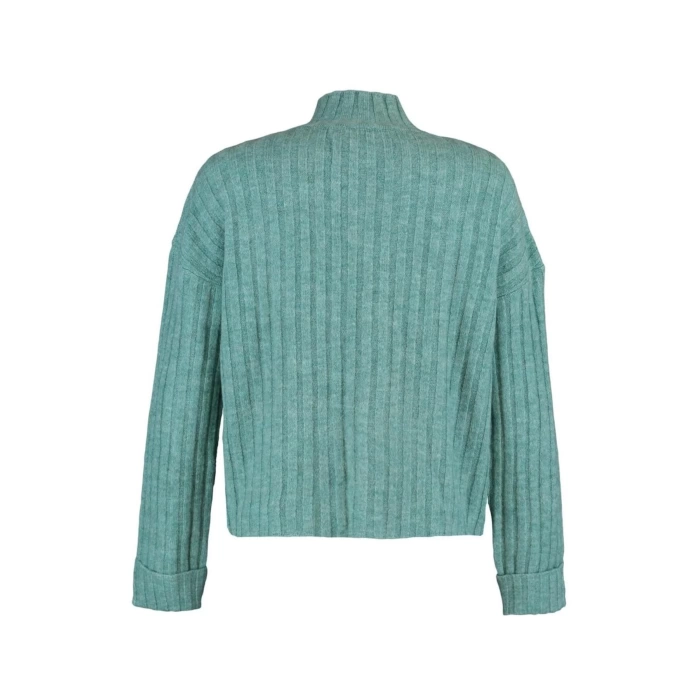 Womens Modern Style Comfortable Long Stand Collar Plain Sleeve Regular Knitwear Sweater