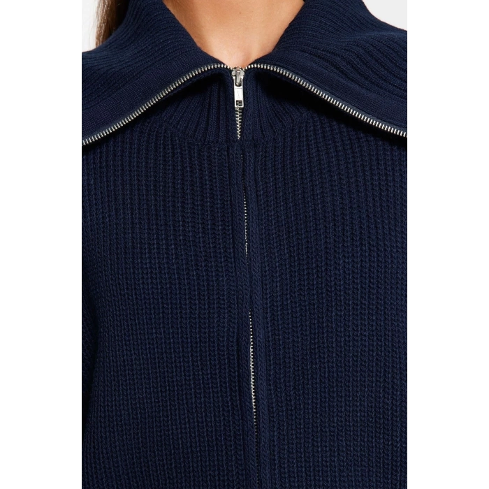Womens Modern Style Comfortable Long Turn-down Collar Plain Sleeve Regular Knitwear Cardigan