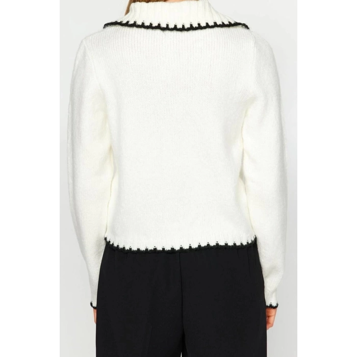 Womens Modern Style Casual Long Turn-down Collar Color Block Sleeve Regular Knitwear Cardigan