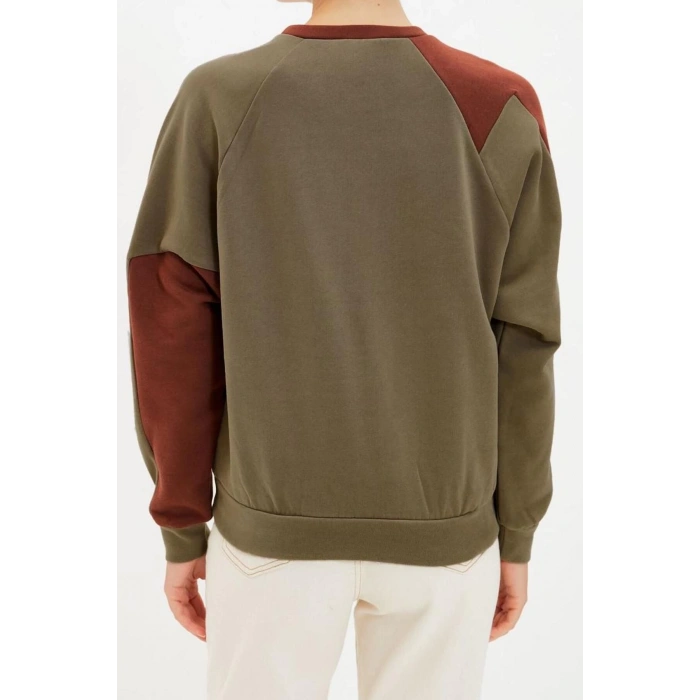 Tarz Regular Bisiklet Yaka Reglan Kol Regular Kalın İçi Polarlı Normal Kalıp Örme Sweatshirt