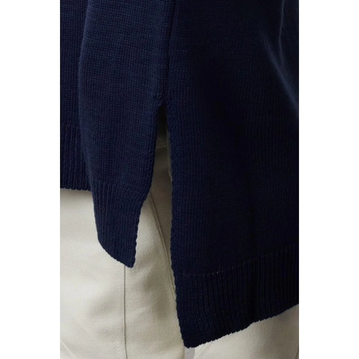 Fashion Style Oversize V Neck Maxi Length Knitwear Wide Pattern Dress