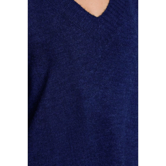 Moda Stil Oversize V Yaka Mini Boy Triko Yumuşak Dokulu Elbise Triko Yumuşak Dokulu