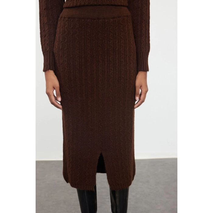 Style Women Modern Fashion Normal Waist Straight Leg V Neck Wool Knitted Sweater Bottom-Top Set
