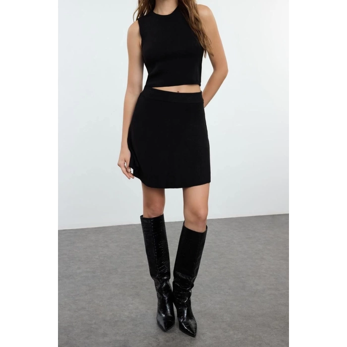 Style Women Modern Fashion Normal Waist Straight Leg Jacket Collar Skirt-Blouse-Cardigan Three Piece Knitwear Bottom-Top Set