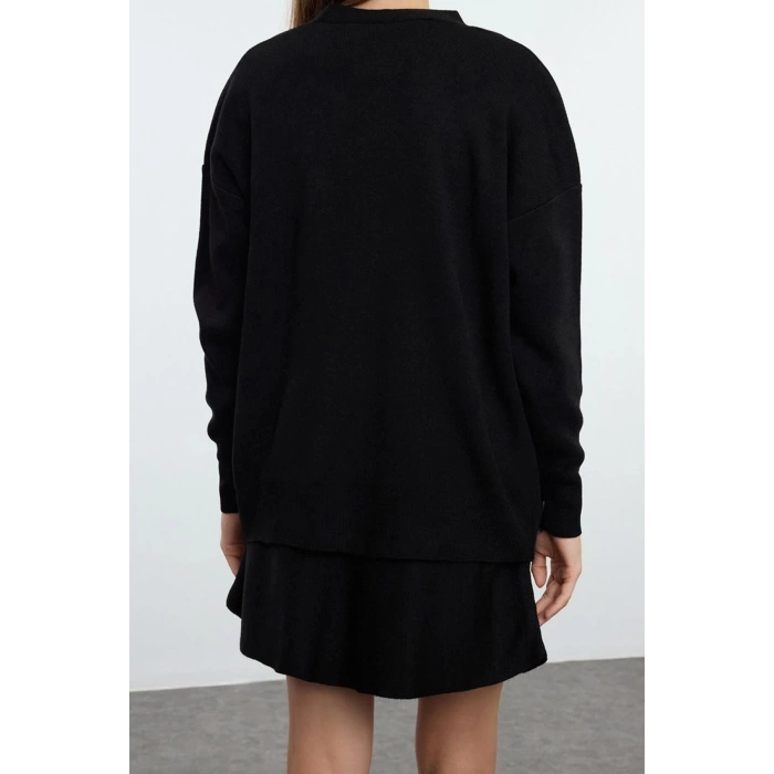 Style Women Modern Fashion Normal Waist Straight Leg Jacket Collar Skirt-Blouse-Cardigan Three Piece Knitwear Bottom-Top Set