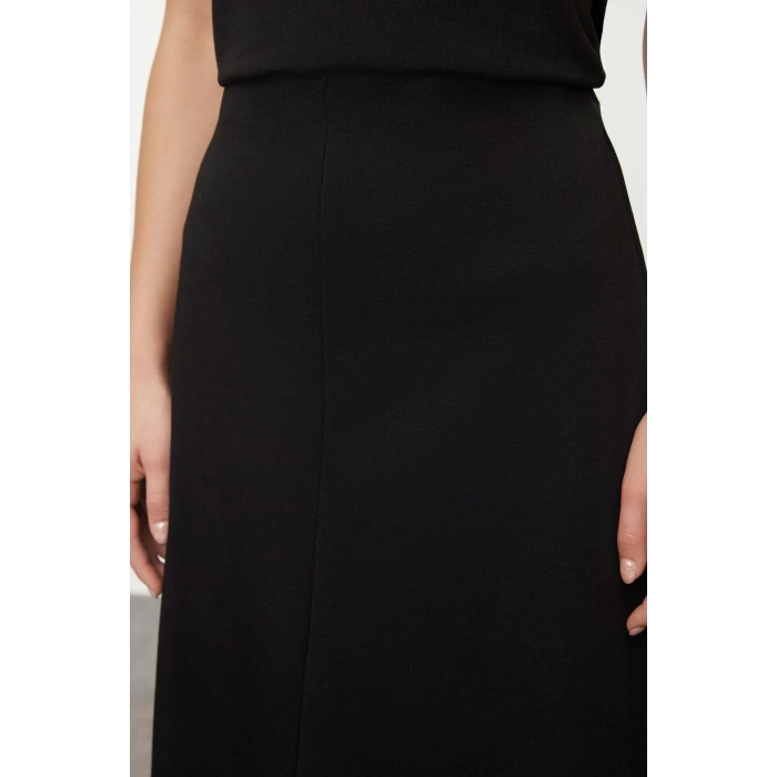 Style Women Modern Normal Waist Straight Leg V Neck V Neck Normal Waist Maxi Knitted Blouse Skirt Top-Bottom Set