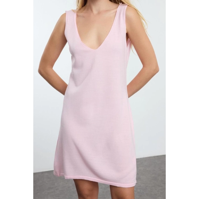 Fashion Style Regular Polo Neck Mini Length Knitwear Basic Dress