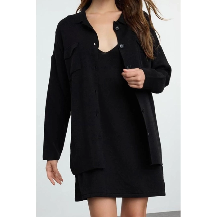 Fashion Style Regular Polo Neck Mini Length Knitwear Basic Dress