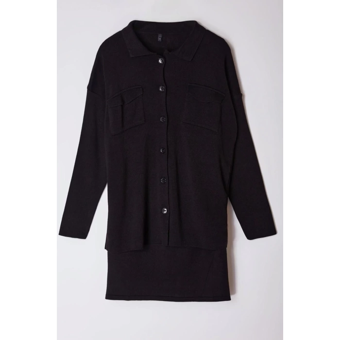 Fashion Style Regular Polo Neck Mini Length Knitwear Basic Dress
