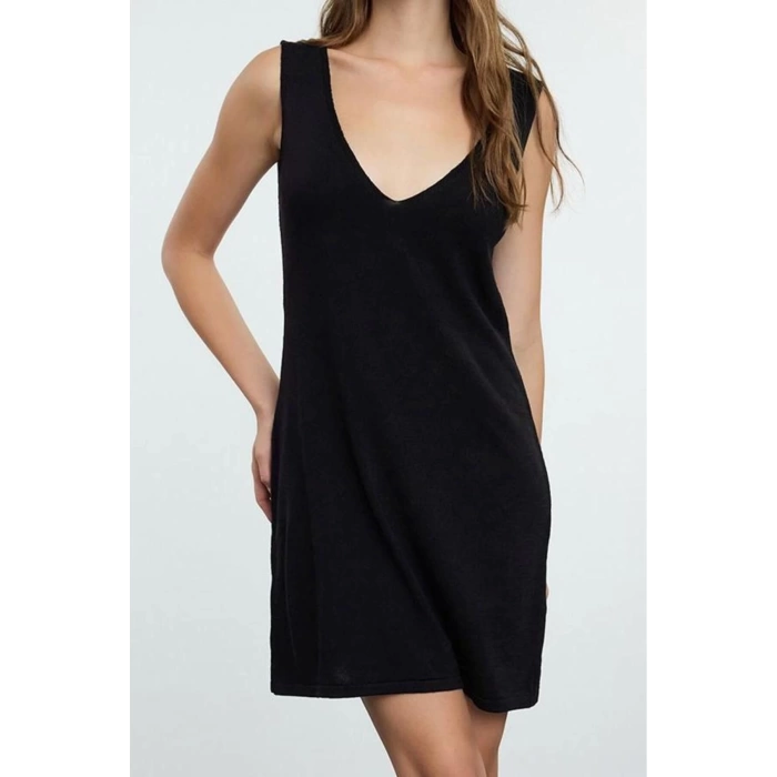 Fashion Style Regular Polo Neck Mini Length Knitwear Basic Dress