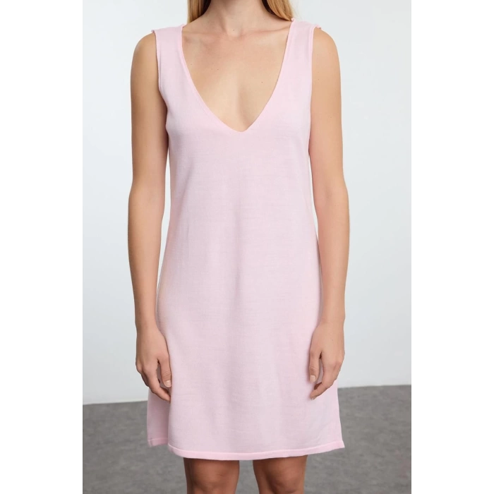 Fashion Style Regular Polo Neck Mini Length Knitwear Basic Dress