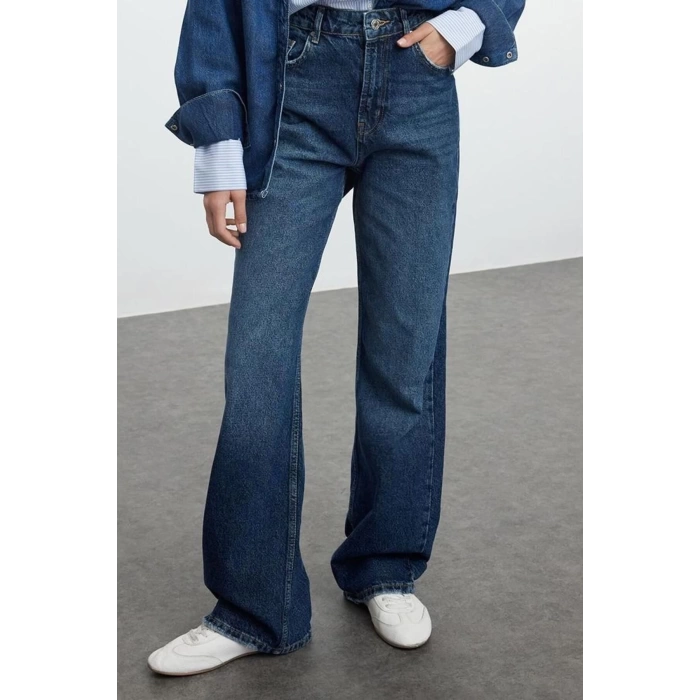 Style Women Fashion Denim Jeans Pants Long Wide Leg High Waist Jeans