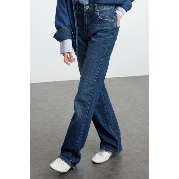 Style Women Fashion Denim Jeans Pants Long Wide Leg High Waist Jeans