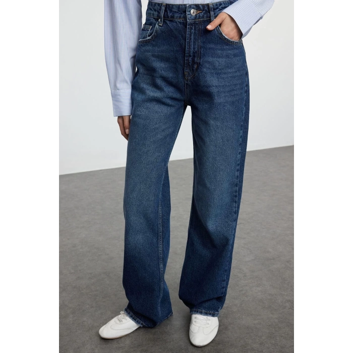 Style Women Fashion Denim Jeans Pants Long Wide Leg High Waist Jeans