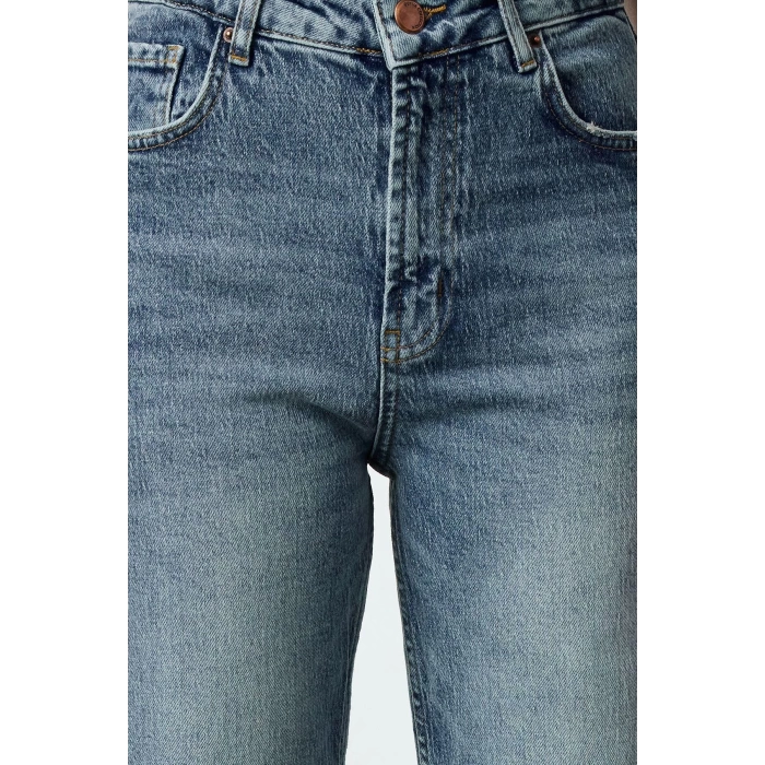 Style Women Fashion Denim Jeans Pants Long Straight Leg Blue Faded Vintage High Waist Slim Mom Jeans