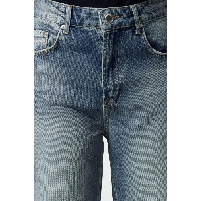 Style Women Fashion Denim Jeans Pants Long Straight Leg Faded Vintage High Waist Jeans