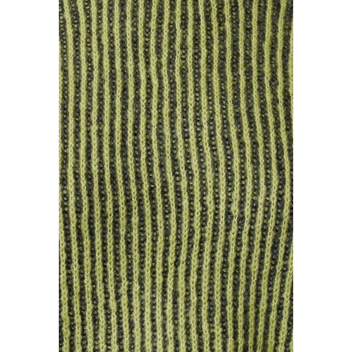 Stil Modern Kadın Crop Standart Kol Bisiklet Yaka Yeşil Yumuşak Dokulu Triko Kazak