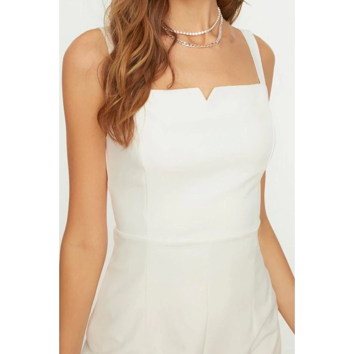 Fashion Style Regular Square Neck Midi Length Bodycon Slit Strap Lined Pencil Skirt Woven Dress