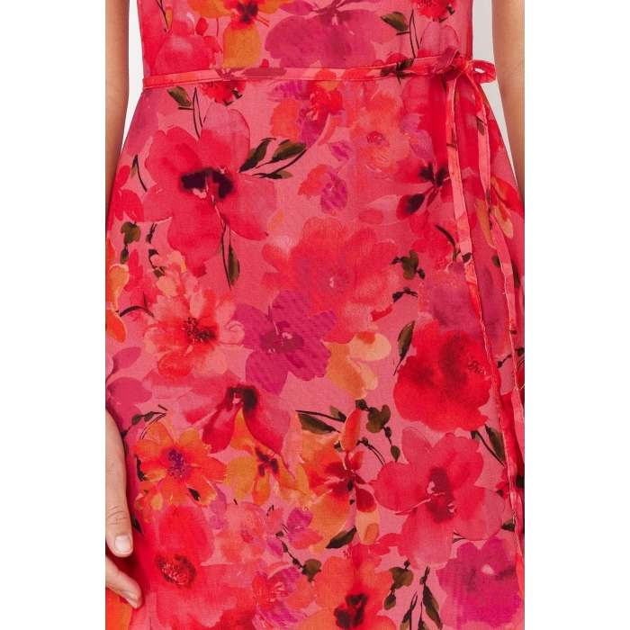 Fashion Style Regular Square Neck Midi Length Polka Dot A Cut Woven Dress