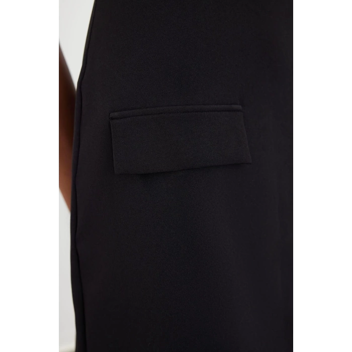 Moda Stil Regular Straplez Mini Boy A Kesim Dokuma Elbise