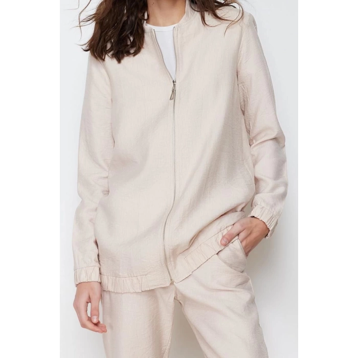 Fashion Crew Neck Balloon Sleeve Casual Daily Linen Look Woven Trousers Tunic Bottom Top Set