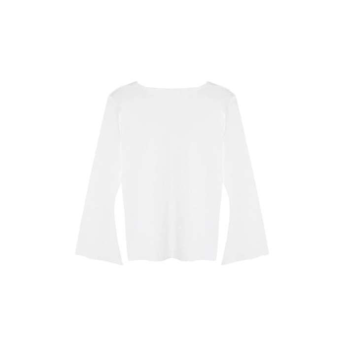 Fashion Plus Size Square Neck Knitwear Fit Plain Pattern Casual Daily Regular Long Sleeve Blouse